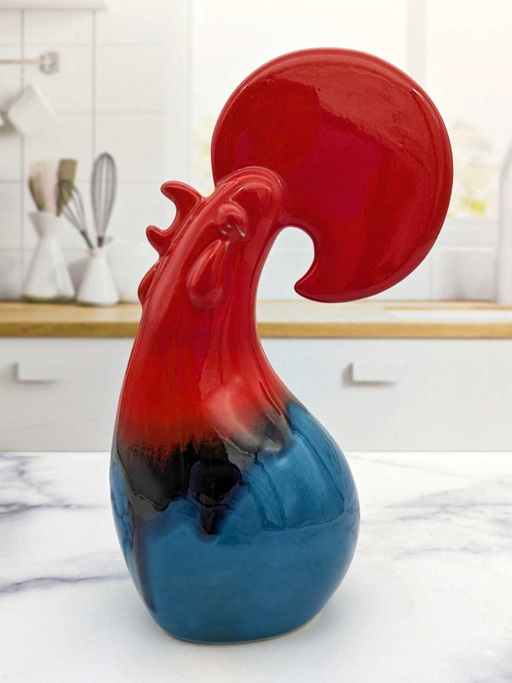 Hand-Painted Modern Portuguese Ceramic Rooster