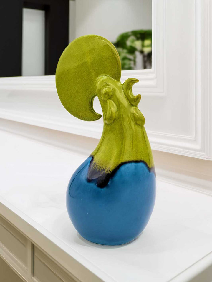Hand-Painted Modern Portuguese Ceramic Rooster