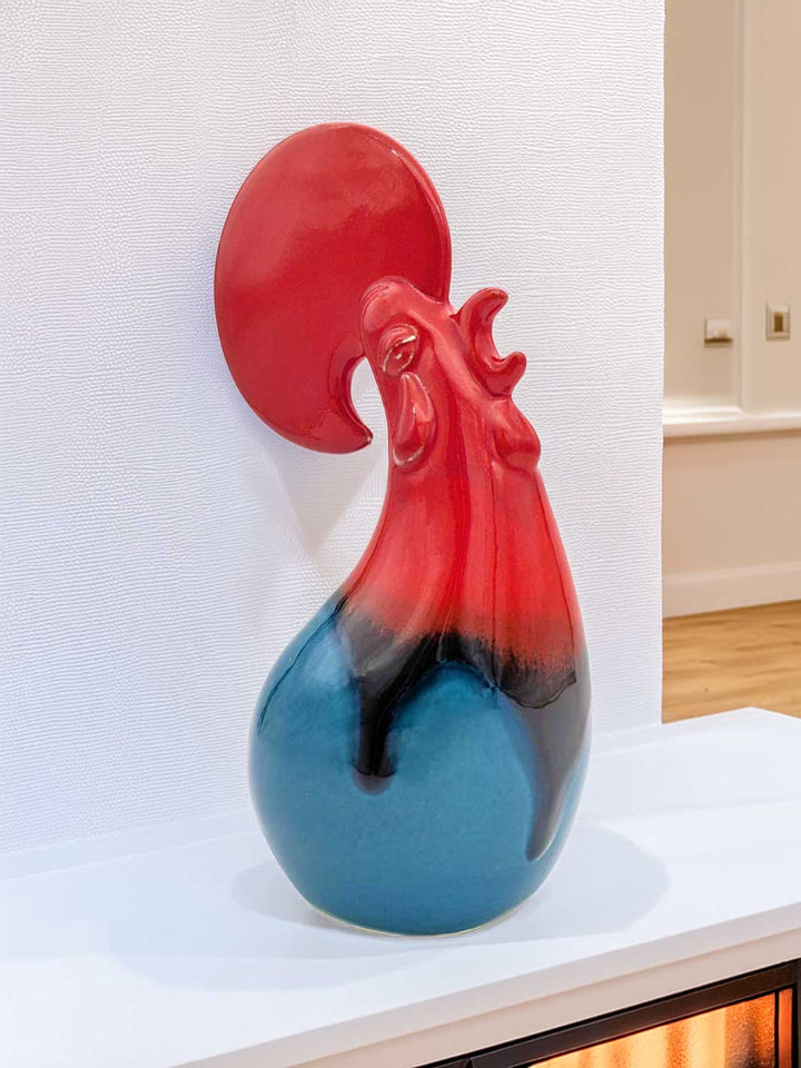 Hand-Painted Modern Portuguese Ceramic Rooster