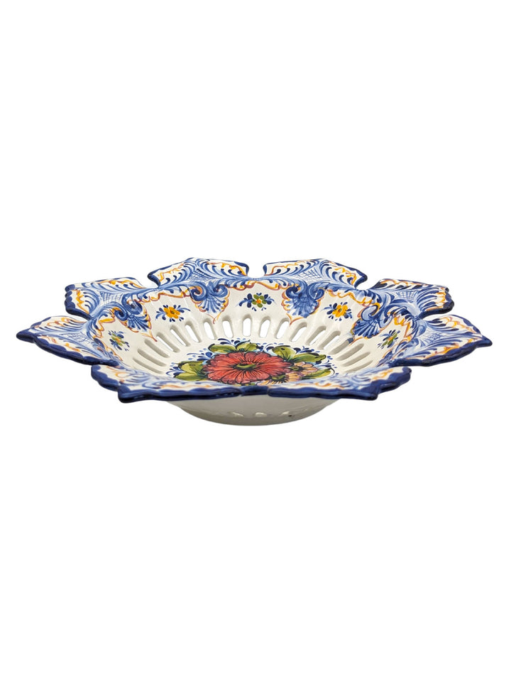 Hand Painted Alcobaça Ceramic Decorative Fruit Bowl