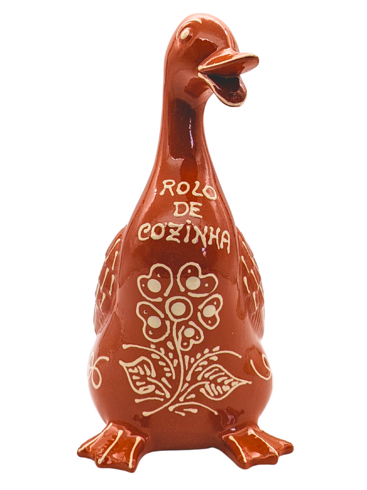 Handmade and Hand-Painted Portuguese Pottery Paper Towel Duck