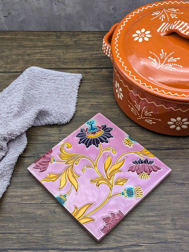 Hand painted Portuguese Ceramic Tile Square Trivet
