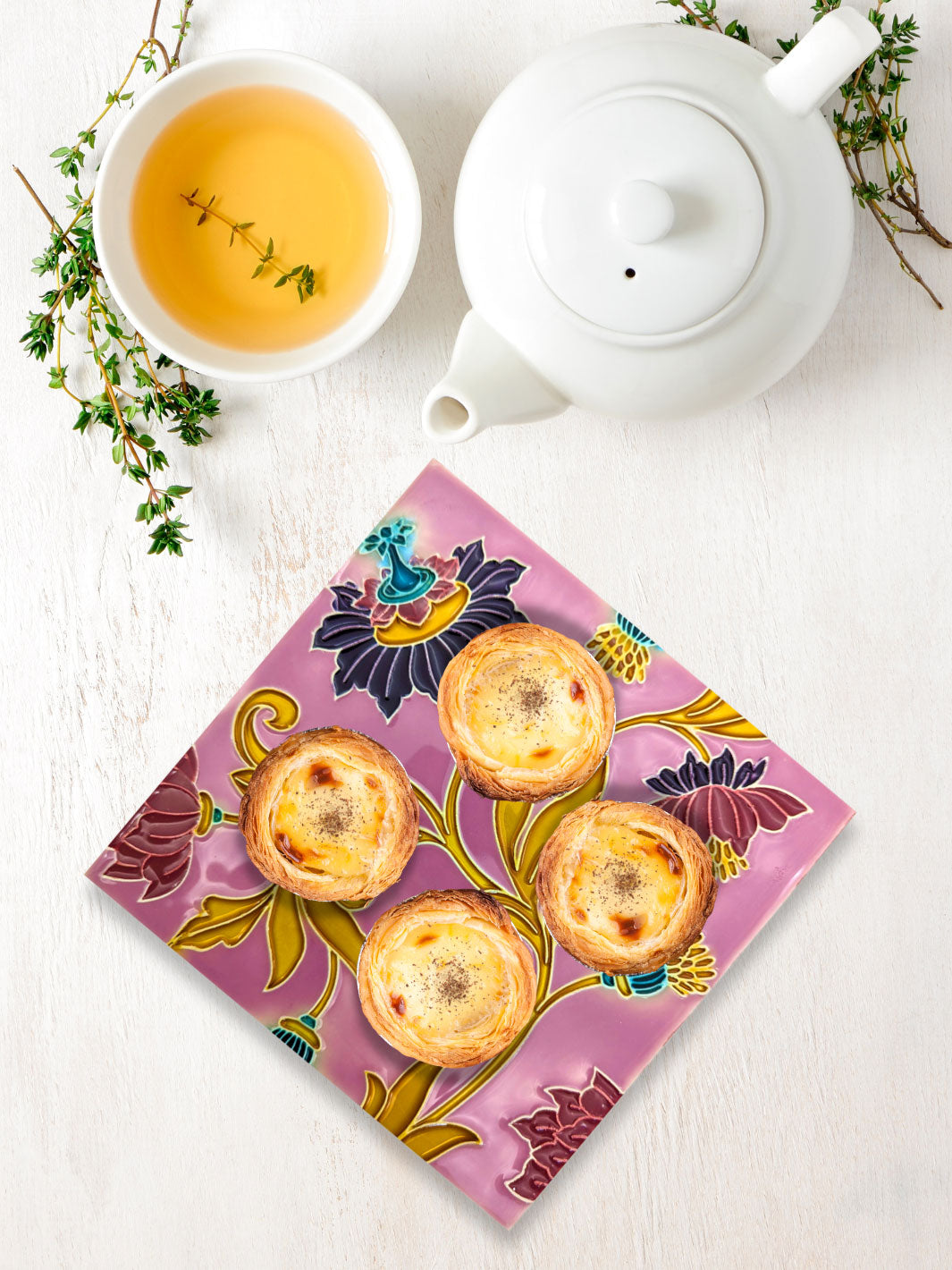 Hand painted Portuguese Ceramic Tile Square Trivet