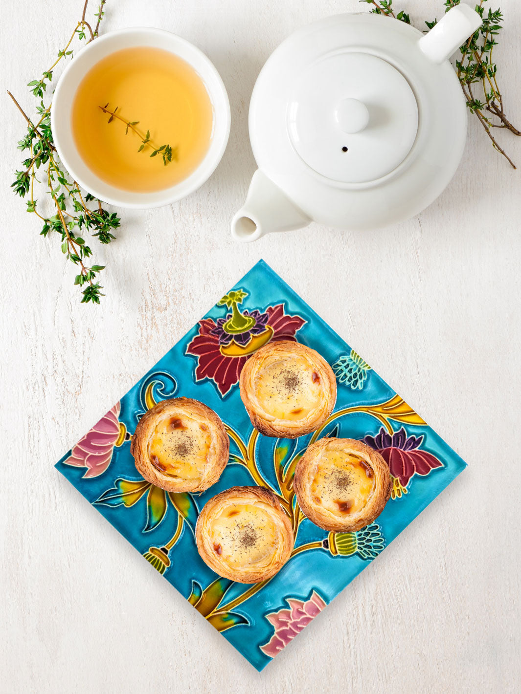 Hand painted Portuguese Ceramic Tile Square Trivet