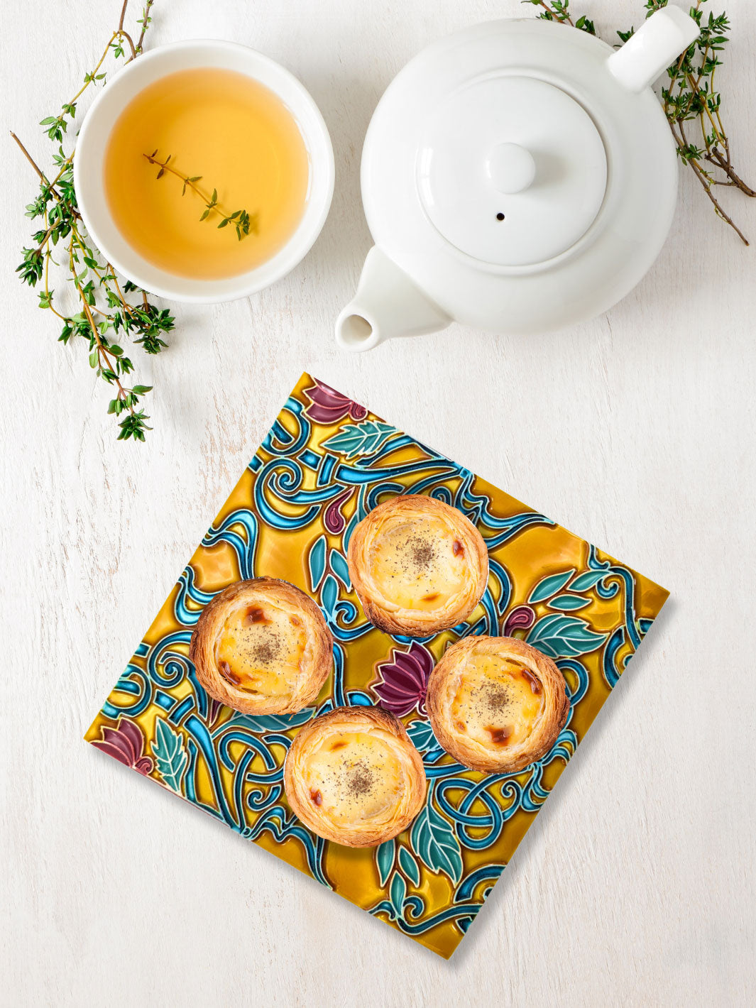 Hand painted Portuguese Ceramic Tile Square Trivet