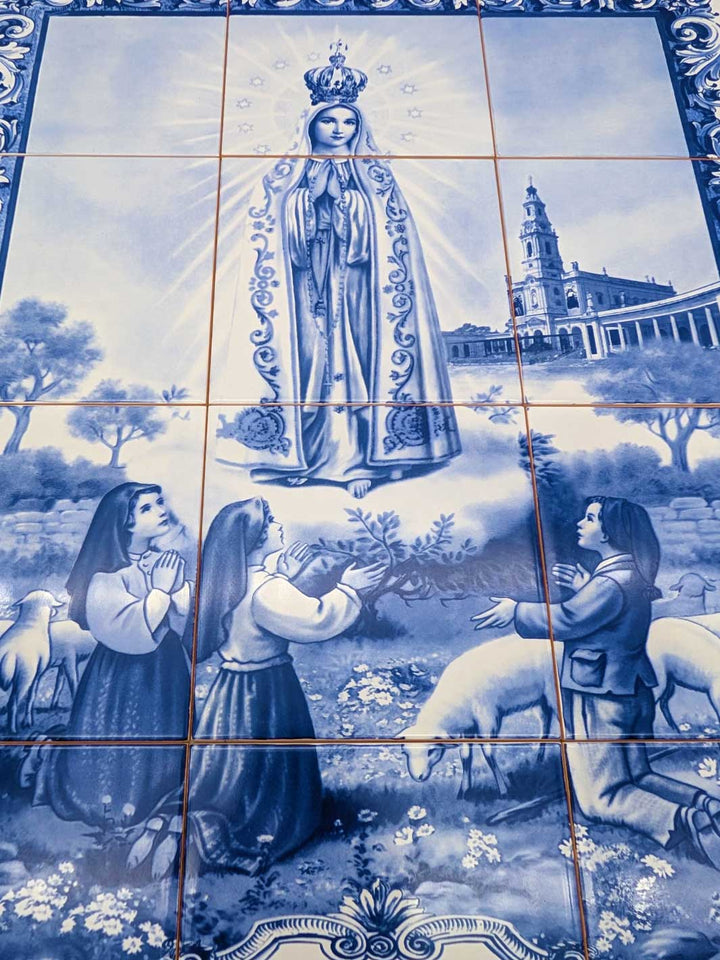 Our Lady of Fatima Ceramic Tile Wall Panel – 12 Portuguese Tiles Mural