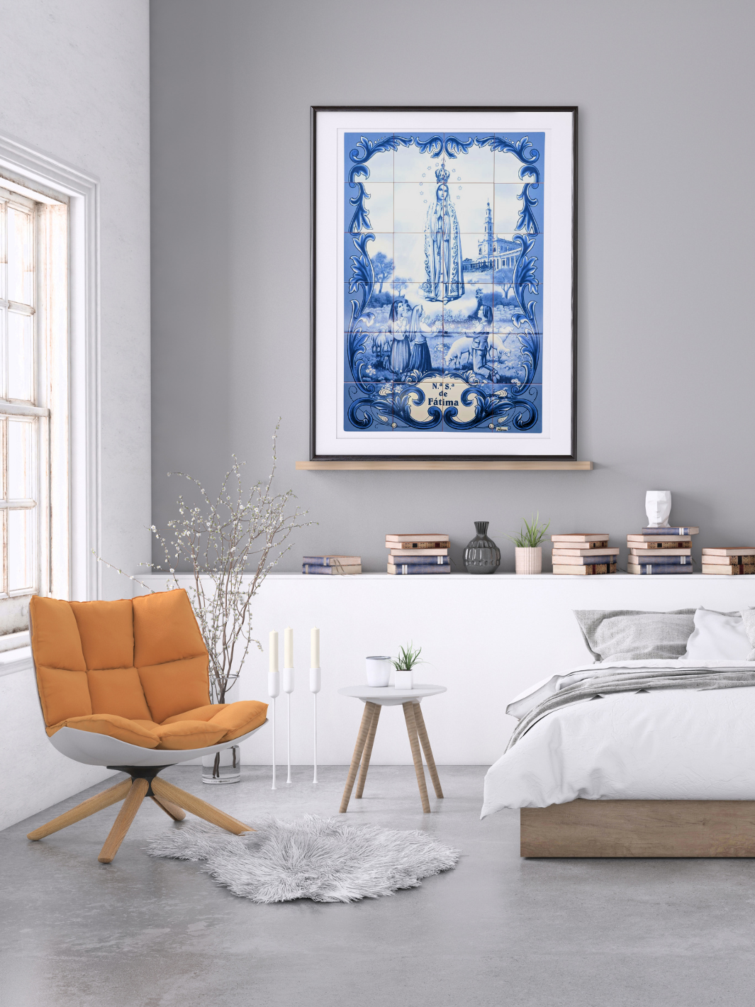 Our Lady of Fatima Ceramic Tile Wall Panel – 24 Portuguese Tiles Mural