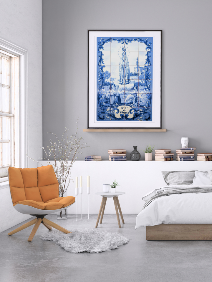 Our Lady of Fatima Ceramic Tile Wall Panel – 24 Portuguese Tiles Mural