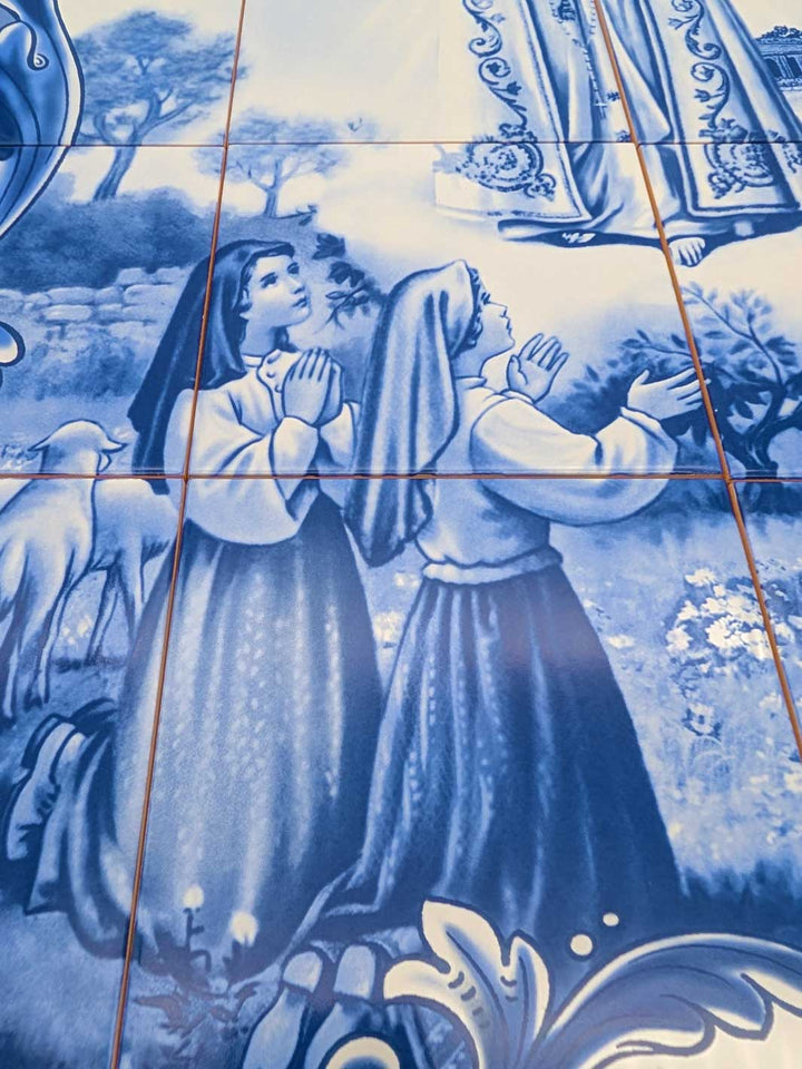 Our Lady of Fatima Ceramic Tile Wall Panel – 24 Portuguese Tiles Mural