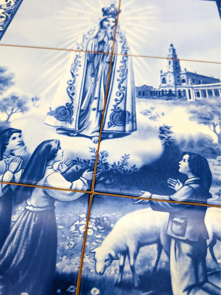 Our Lady of Fatima Ceramic Tile Wall Panel – 6 Portuguese Tiles Mural