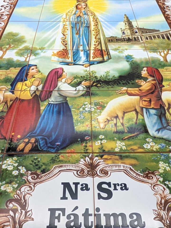 Our Lady of Fatima Ceramic Tile Wall Panel – 24 Portuguese Tiles Mural
