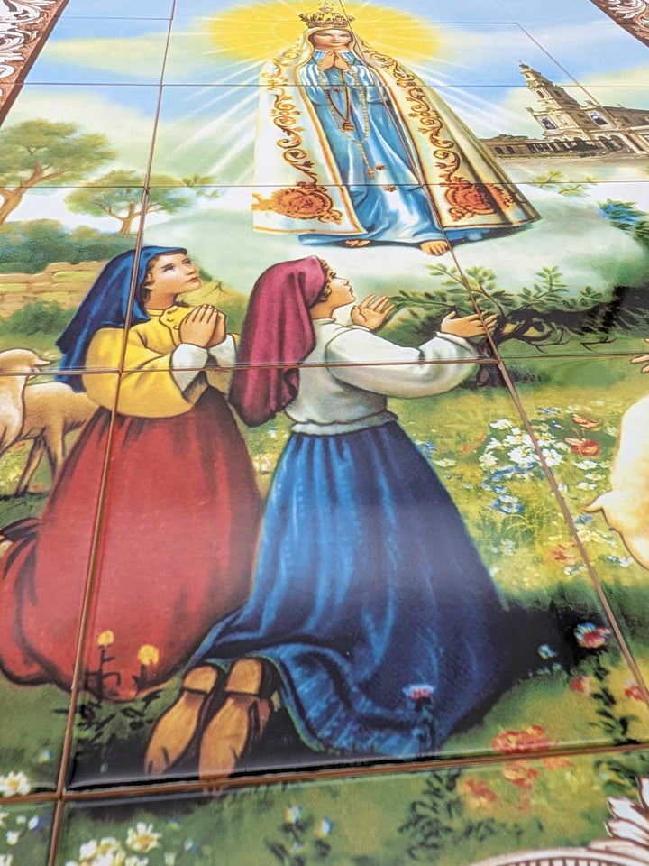 Our Lady of Fatima Ceramic Tile Wall Panel – 24 Portuguese Tiles Mural
