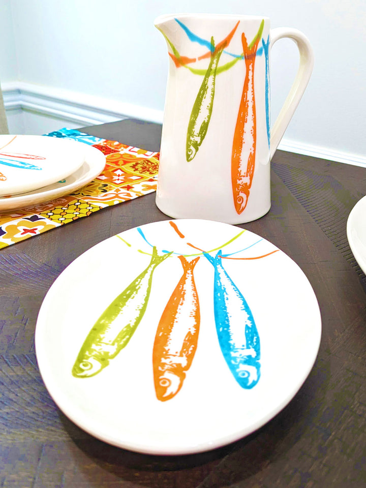 POP Sardines Portuguese Pottery Ceramic Oval Platter - Set of 2