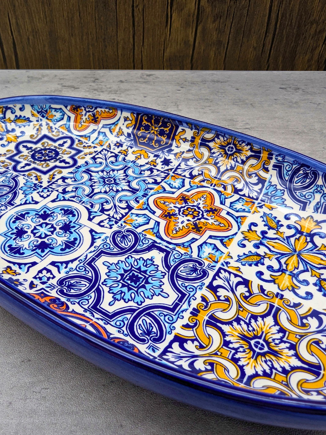 Portuguese Pottery Alcobaça Ceramic Decorative Serving Oval Platter