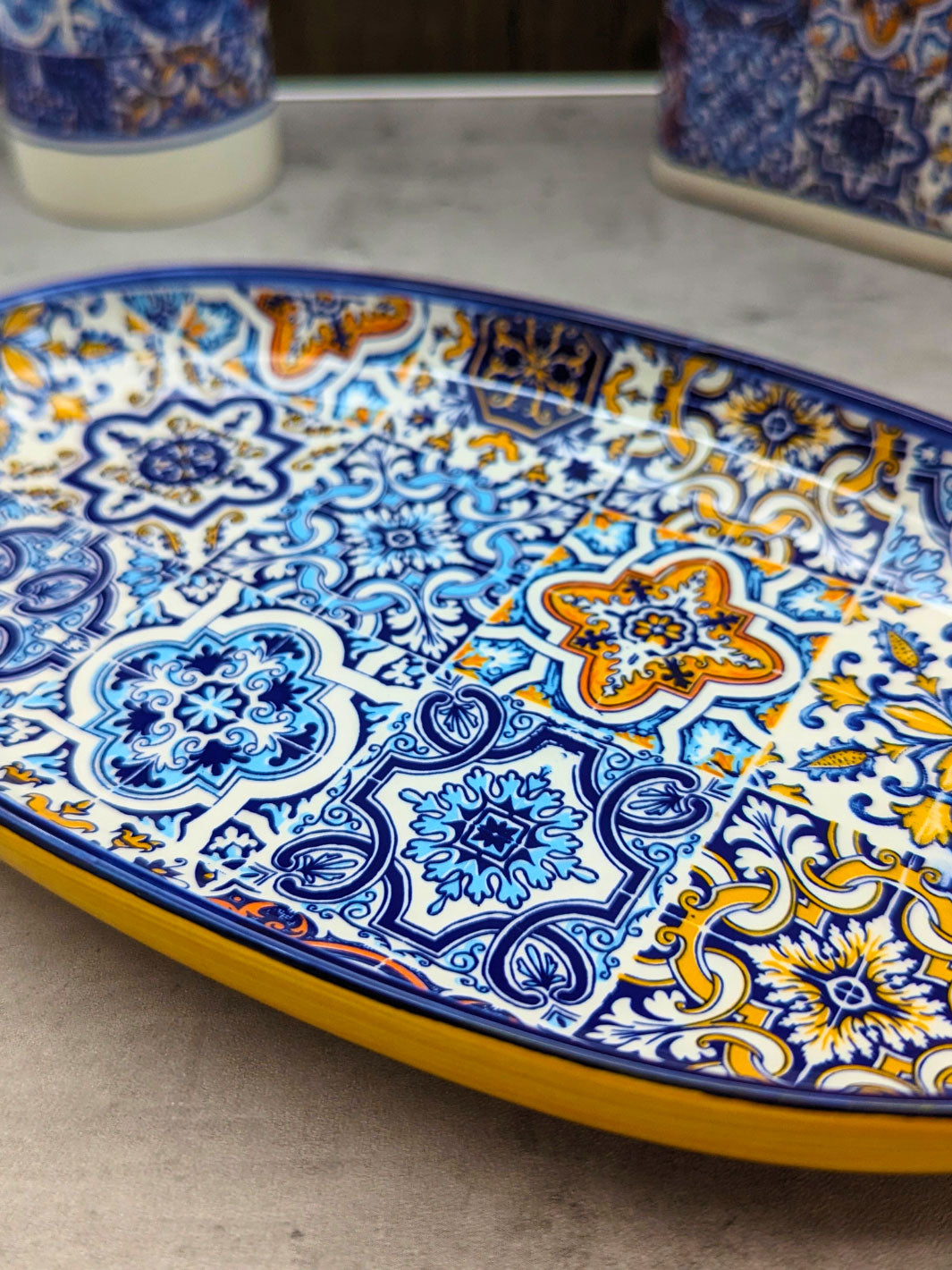Portuguese Pottery Alcobaça Ceramic Decorative Serving Oval Platter
