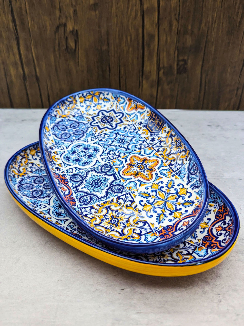 Portuguese Pottery Alcobaça Ceramic Decorative Serving Oval Platter