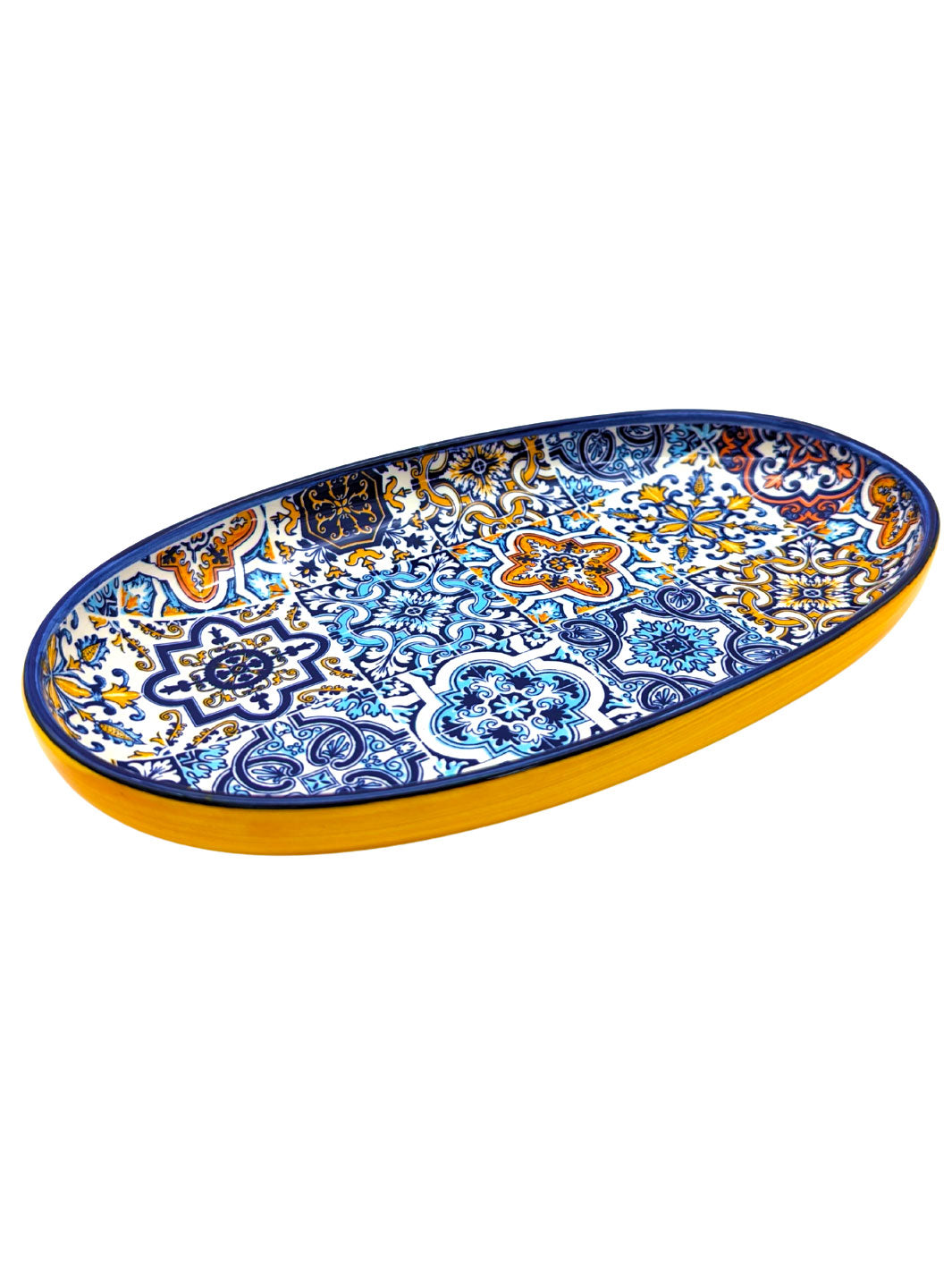 Portuguese Pottery Alcobaça Ceramic Decorative Serving Oval Platter