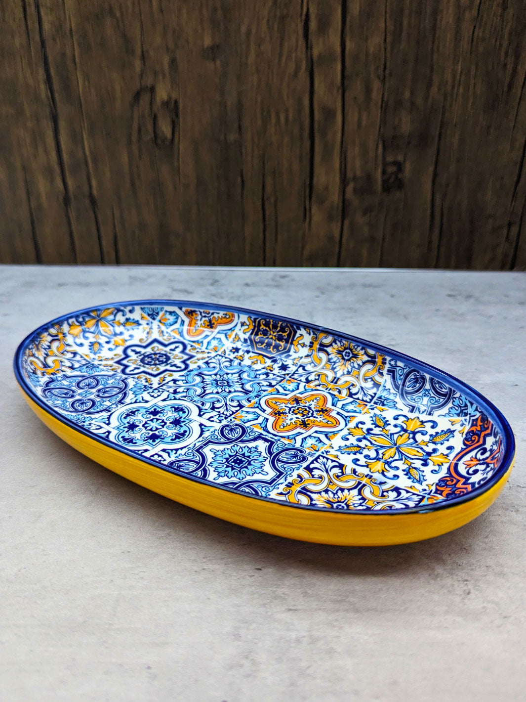 Portuguese Pottery Alcobaça Ceramic Decorative Serving Oval Platter