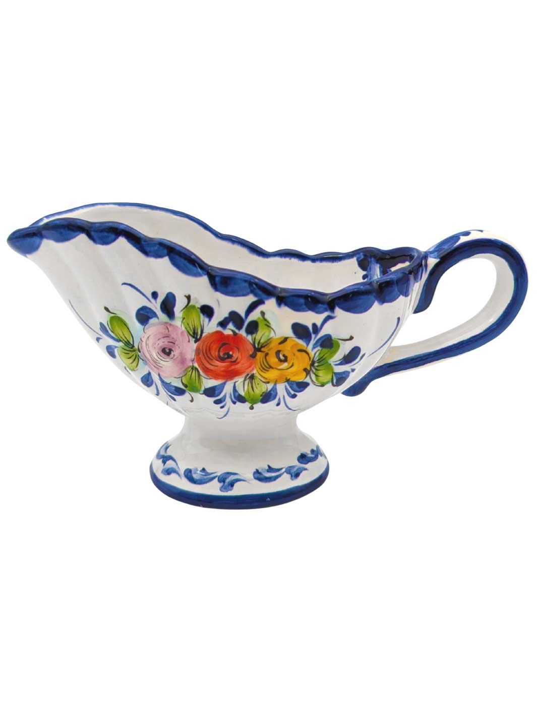 Hand-Painted Portuguese Gravy Boat – 8oz Alcobaça Ceramic – We Are