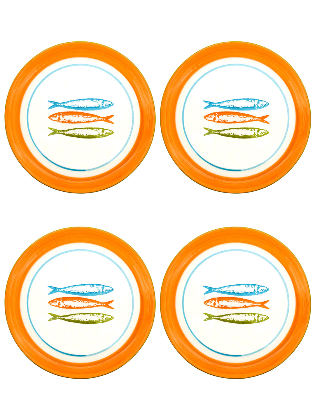 Portuguese Pottery Ceramic Dessert Plate - POP Sardines Orange