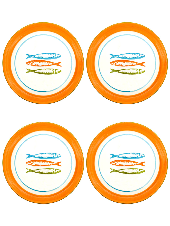 Portuguese Pottery Ceramic Dessert Plate - POP Sardines Orange