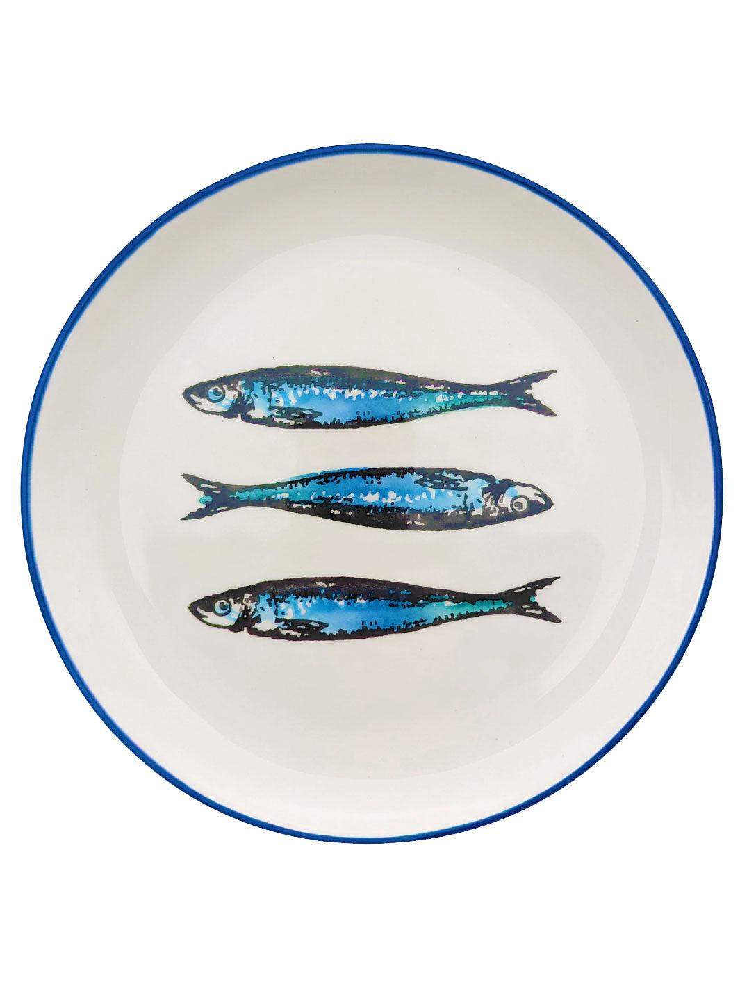 Portuguese Pottery Ceramic Dessert Plate - Sardines