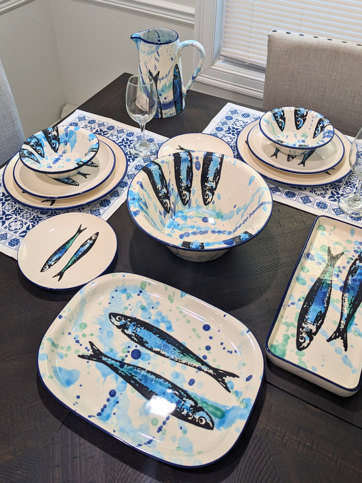 Portuguese Pottery Ceramic Dessert Plate - Sardines
