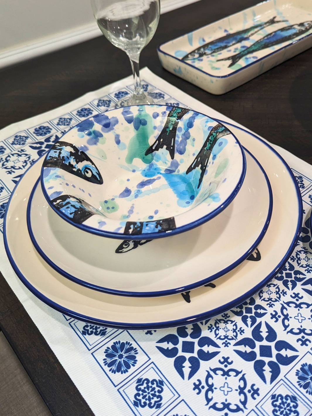 Portuguese Pottery Ceramic Dessert Plate - Sardines