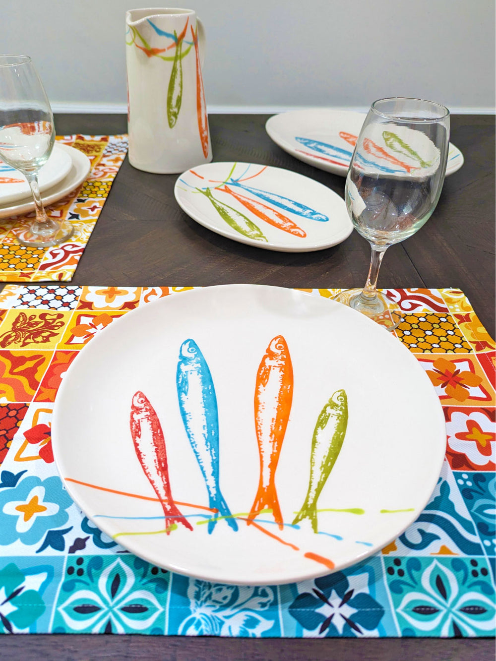 Portuguese Pottery Ceramic Dinner Plate - POP Sardines
