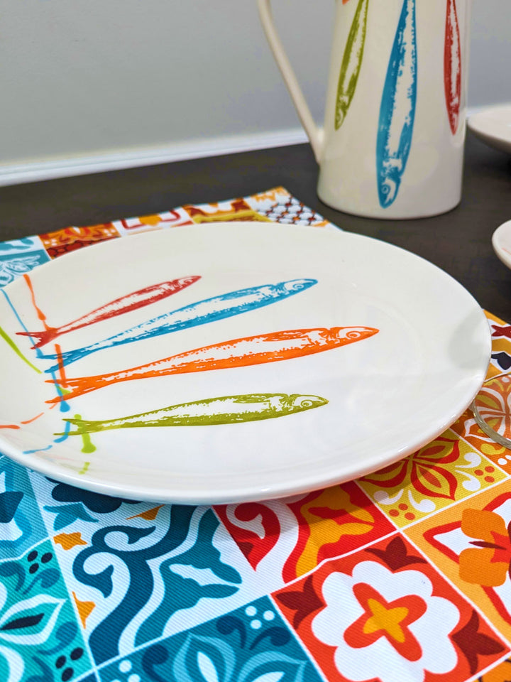 Portuguese Pottery Ceramic Dinner Plate - POP Sardines