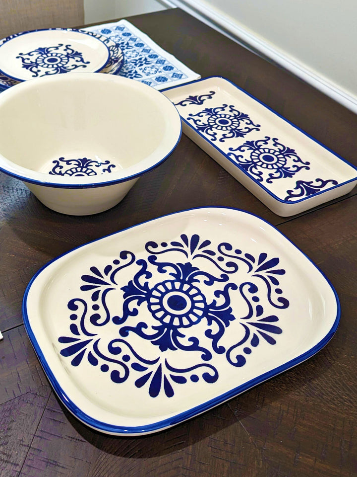 Portuguese Pottery Ceramic Large Oval Serving Platter - Tradition