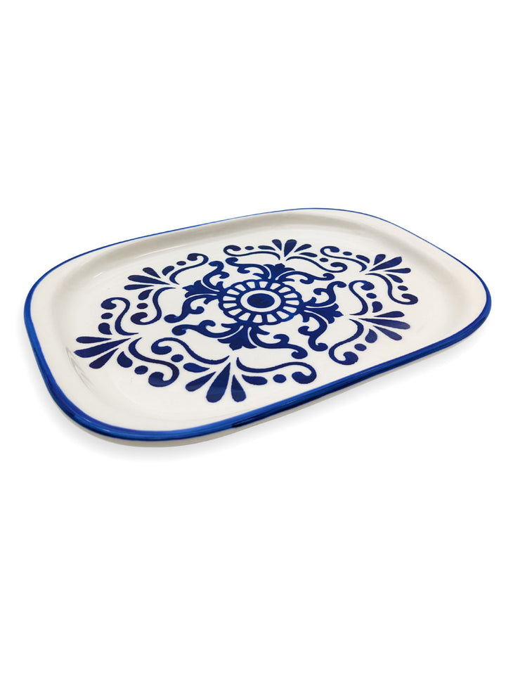 Portuguese Pottery Ceramic Large Oval Serving Platter - Tradition