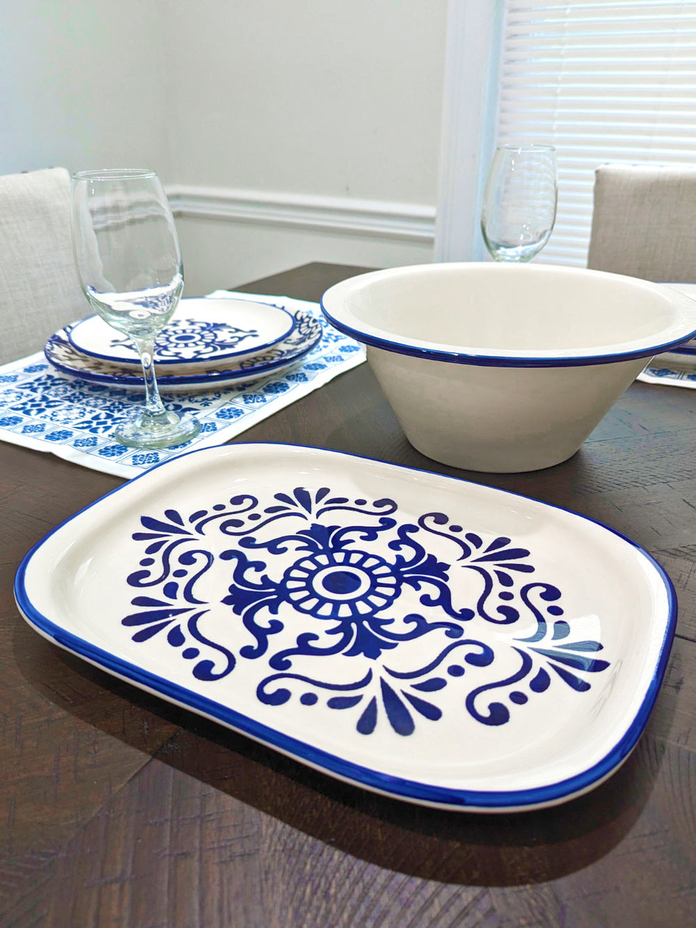 Portuguese Pottery Ceramic Large Oval Serving Platter - Tradition