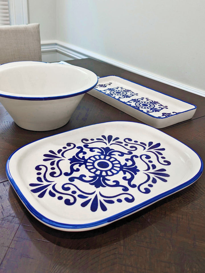 Portuguese Pottery Ceramic Large Oval Serving Platter - Tradition