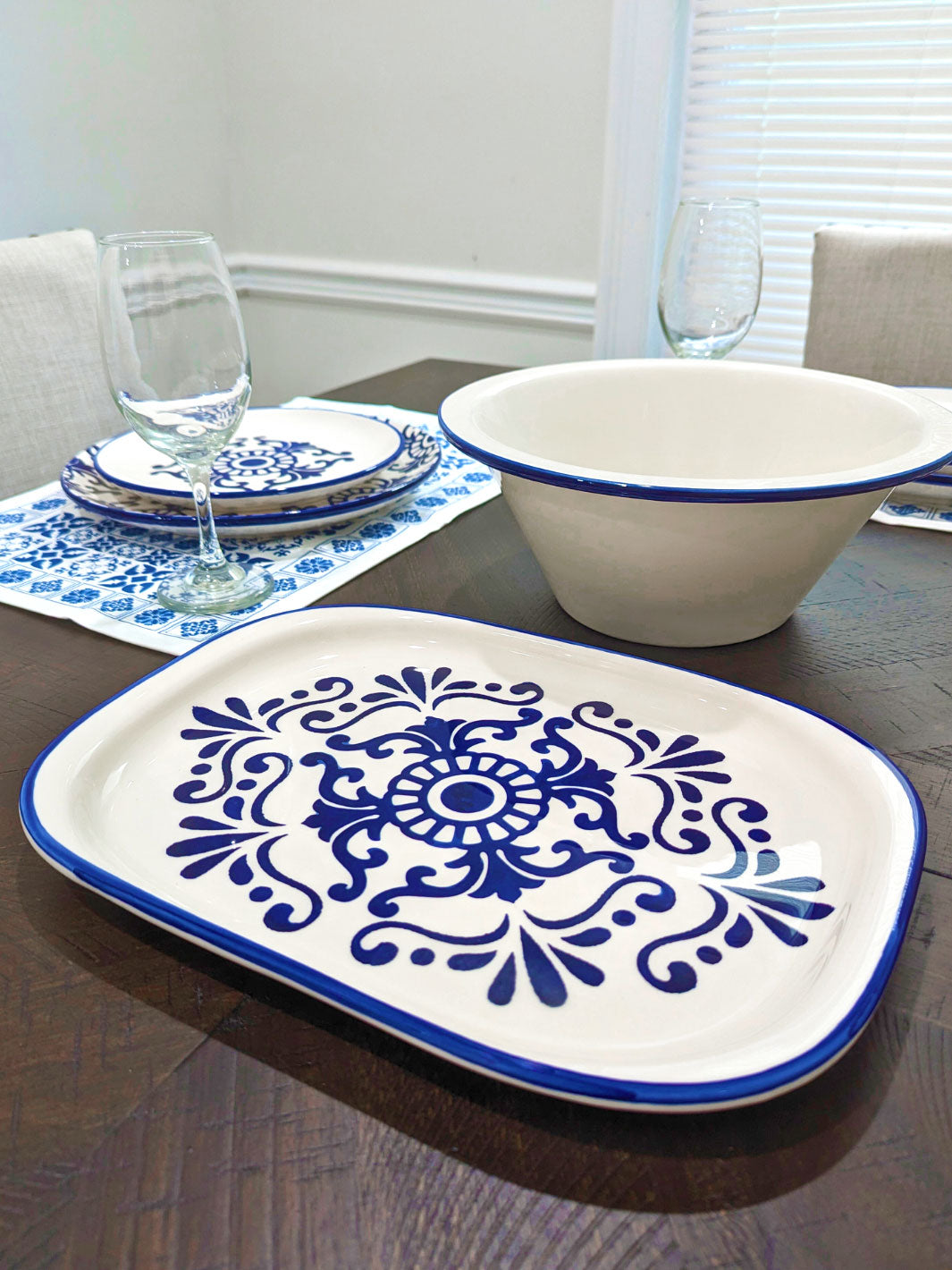 Portuguese Pottery Ceramic Large Salad Serving Bowl - Tradition