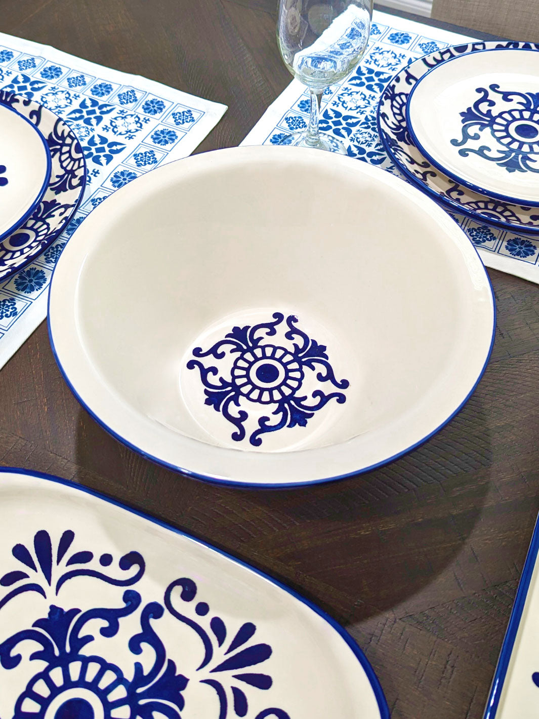 Portuguese Pottery Ceramic Large Salad Serving Bowl - Tradition