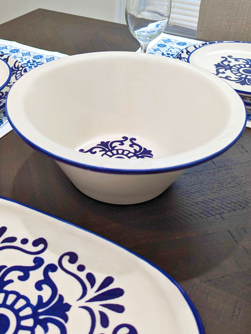 Portuguese Pottery Ceramic Large Salad Serving Bowl - Tradition