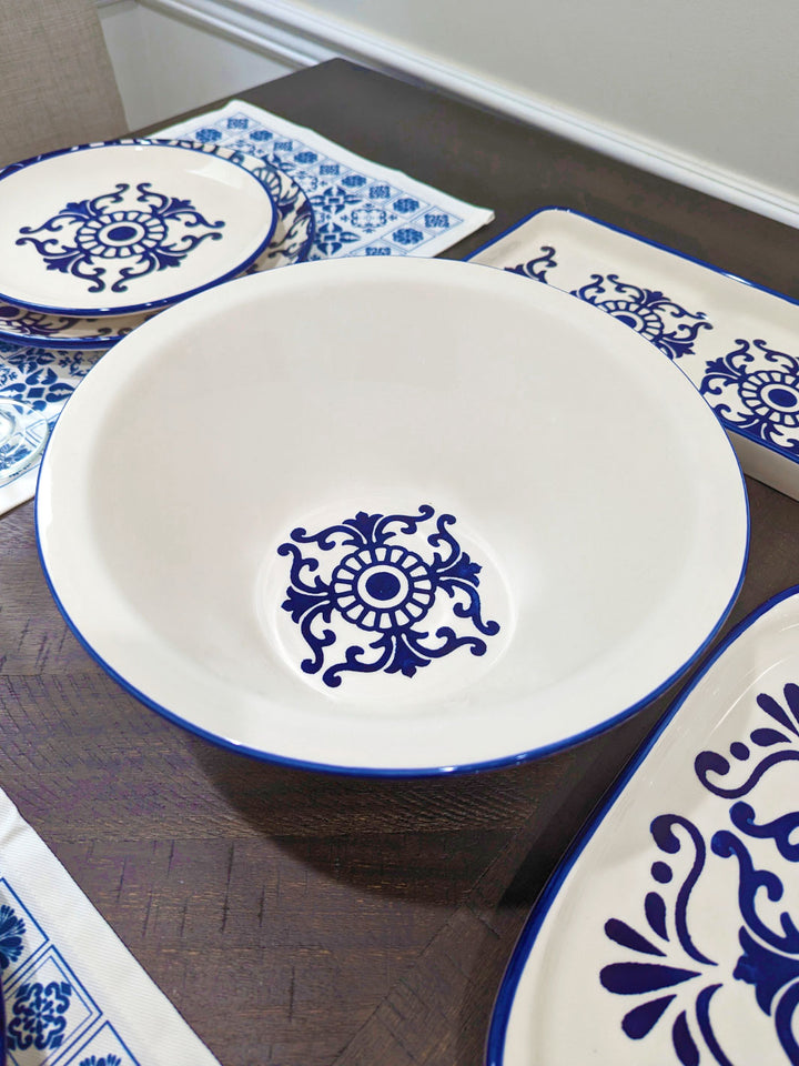 Portuguese Pottery Ceramic Large Salad Serving Bowl - Tradition