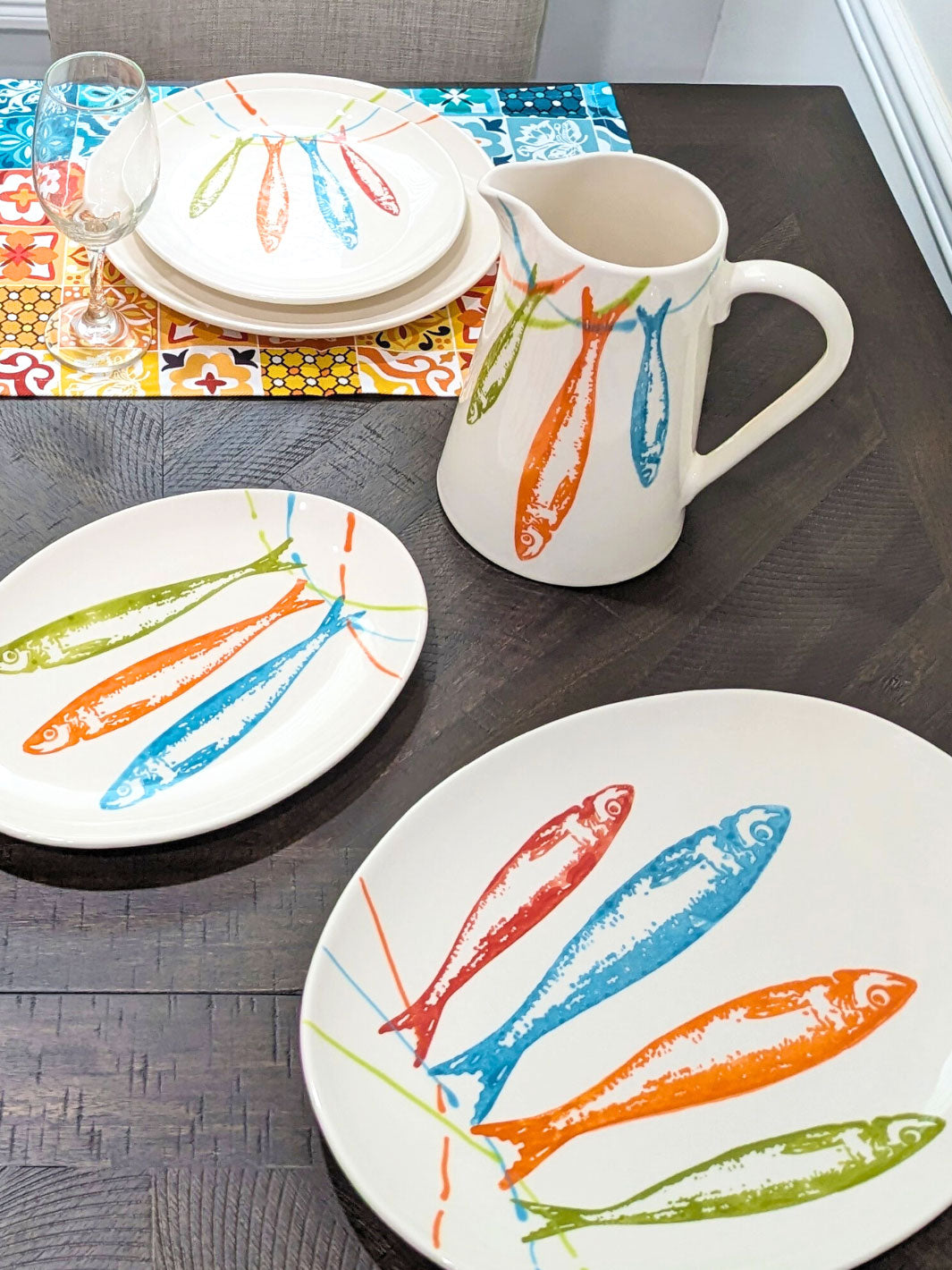 Portuguese Pottery Ceramic Pitcher - POP Sardines
