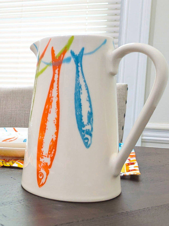 Portuguese Pottery Ceramic Pitcher - POP Sardines