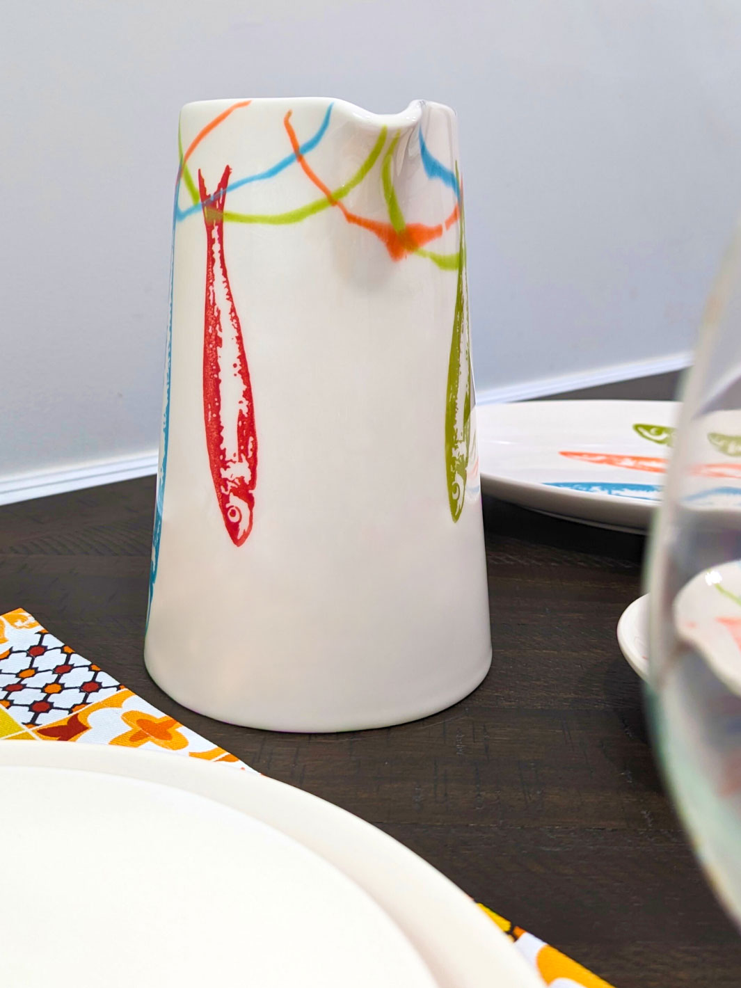 Portuguese Pottery Ceramic Pitcher - POP Sardines
