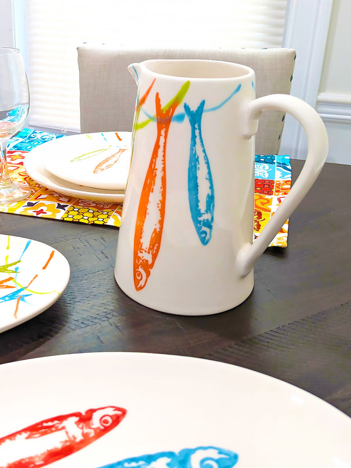 Portuguese Pottery Ceramic Pitcher - POP Sardines