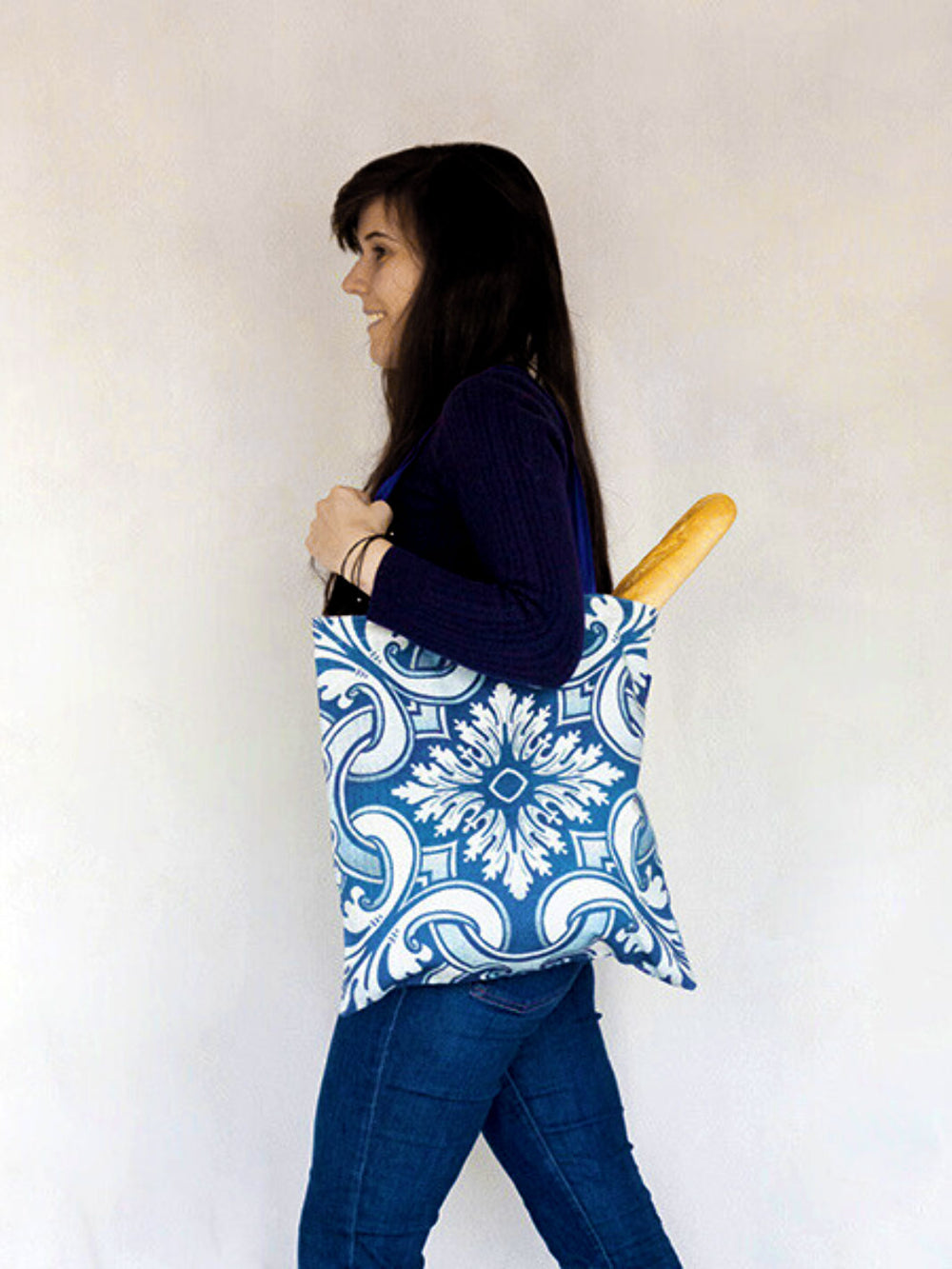 Portuguese Tiles Pattern Cotton Shopping Bag