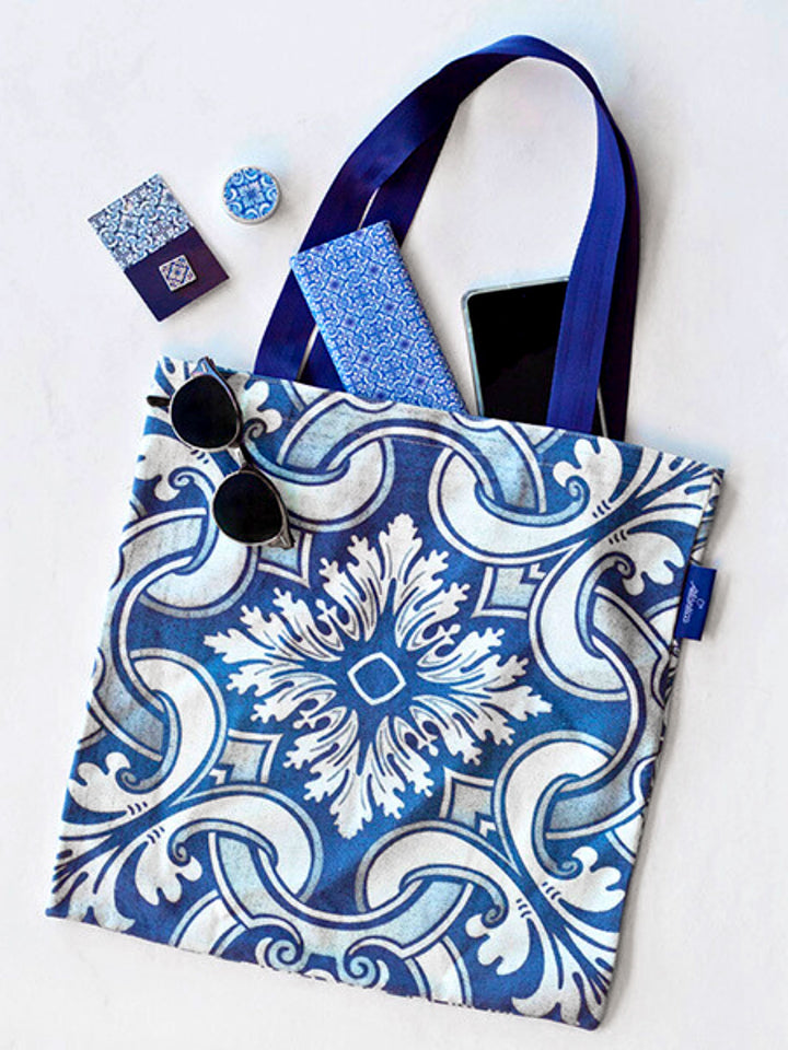 Portuguese Tiles Pattern Cotton Shopping Bag