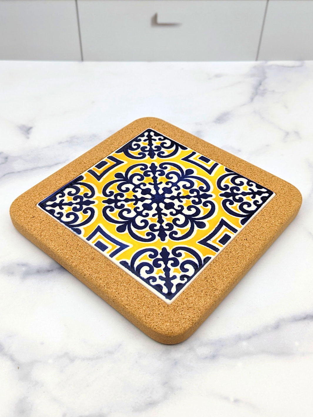 Portuguese Tiles Trivet with Cork Base