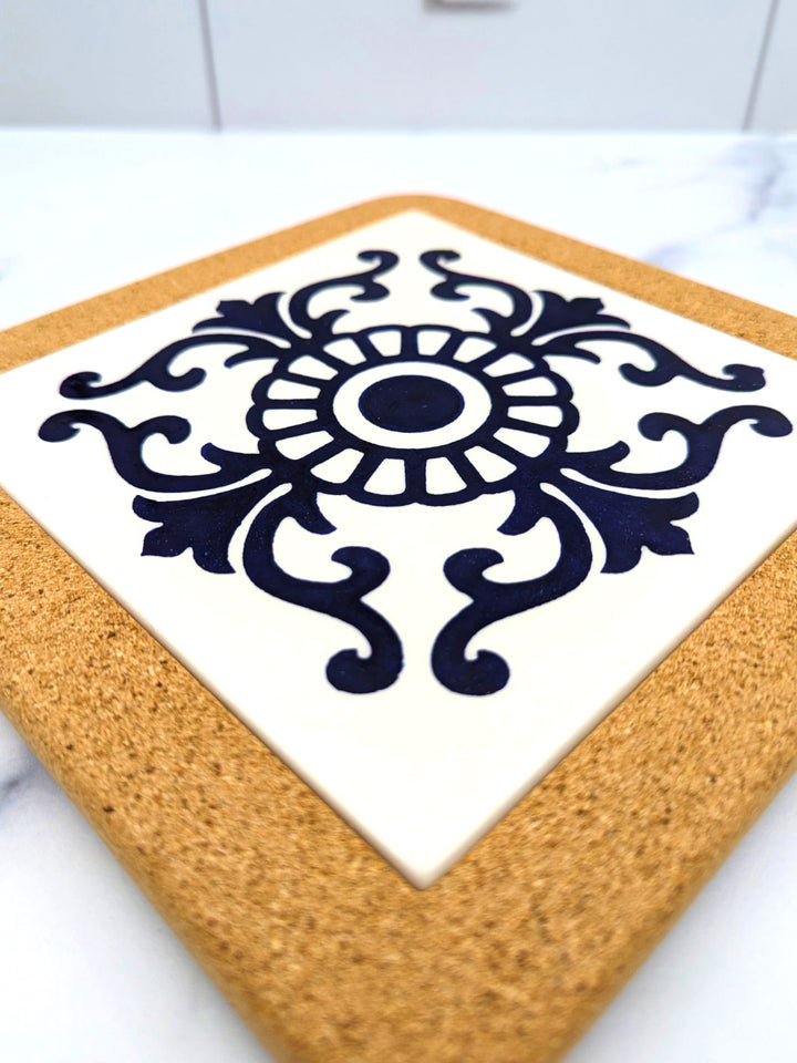 Portuguese Tiles Trivet with Cork Base