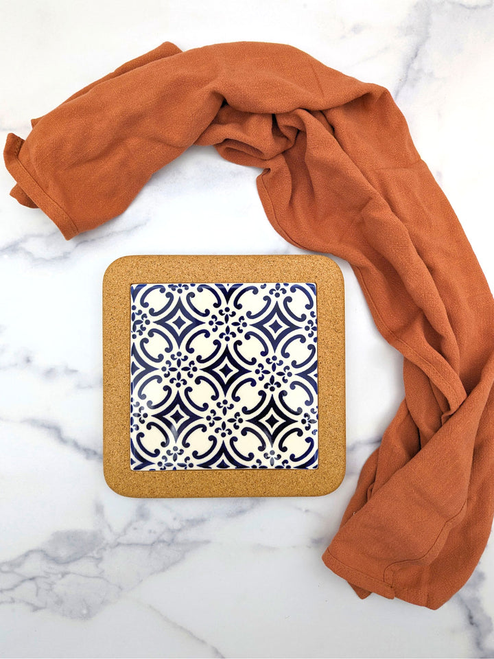 Portuguese Tiles Trivet with Cork Base