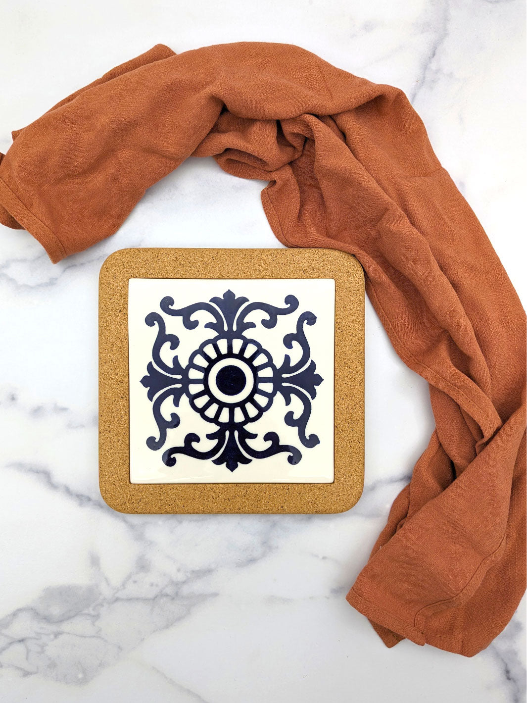 Portuguese Tiles Trivet with Cork Base