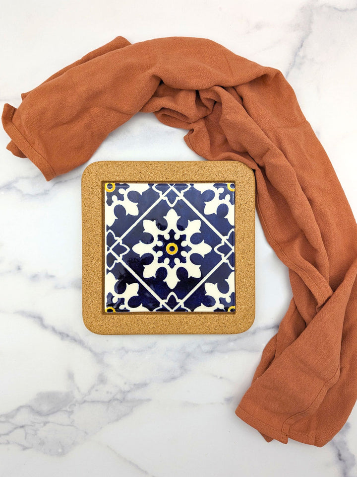 Portuguese Tiles Trivet with Cork Base