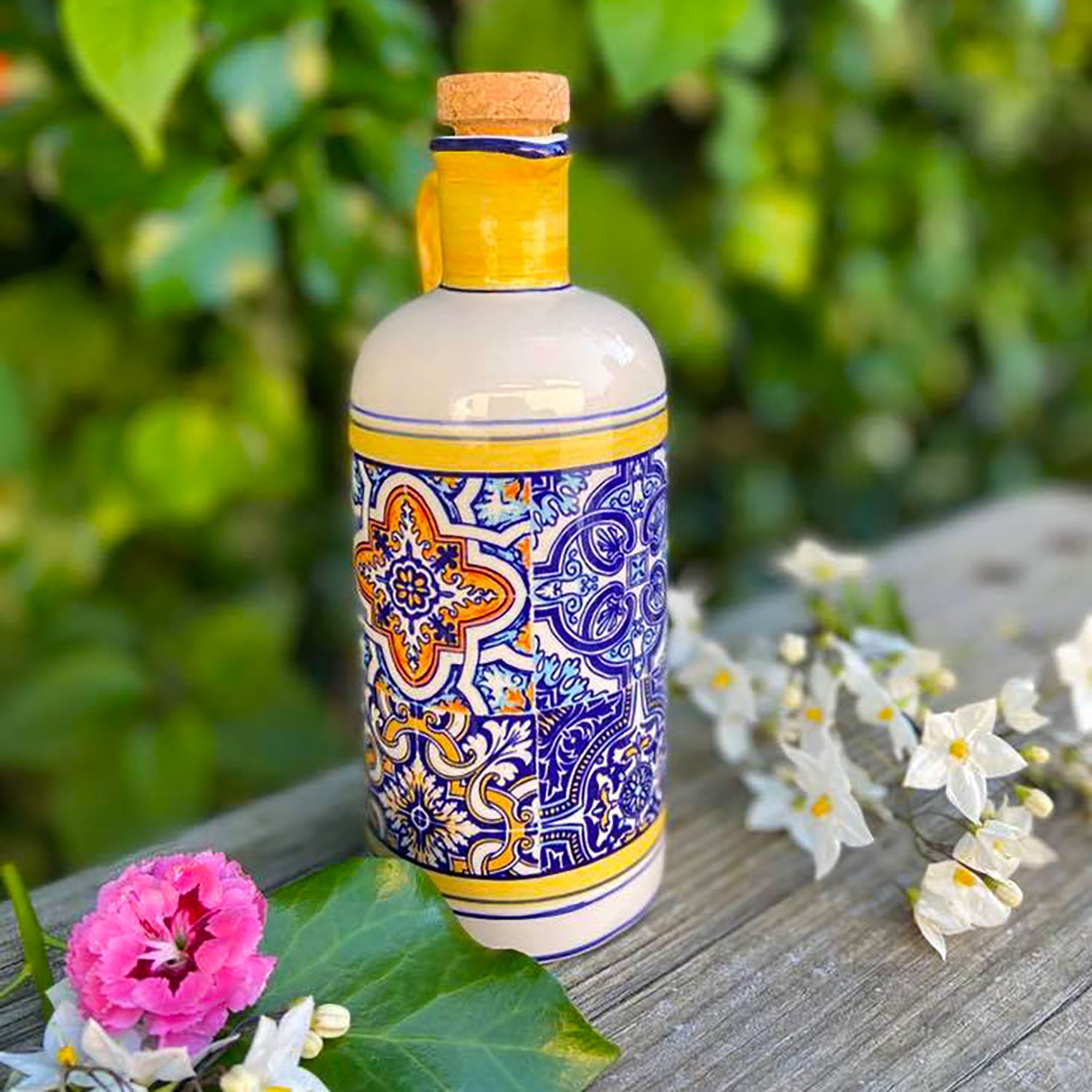 Portuguese ceramic olive oil bottle